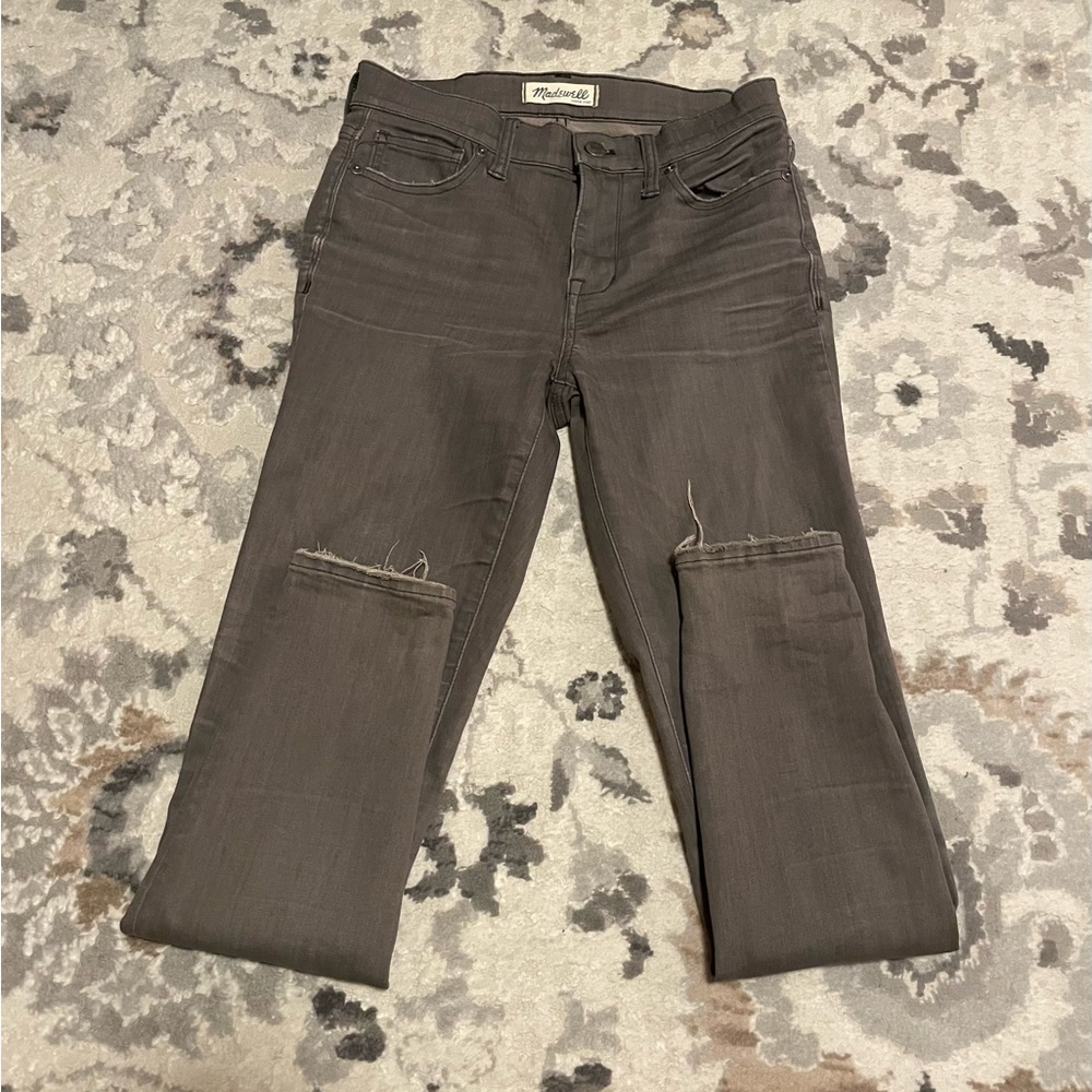 Women's Madewell High Riser Skinny Gray Charcoal Jeans Size 25. Style C1740